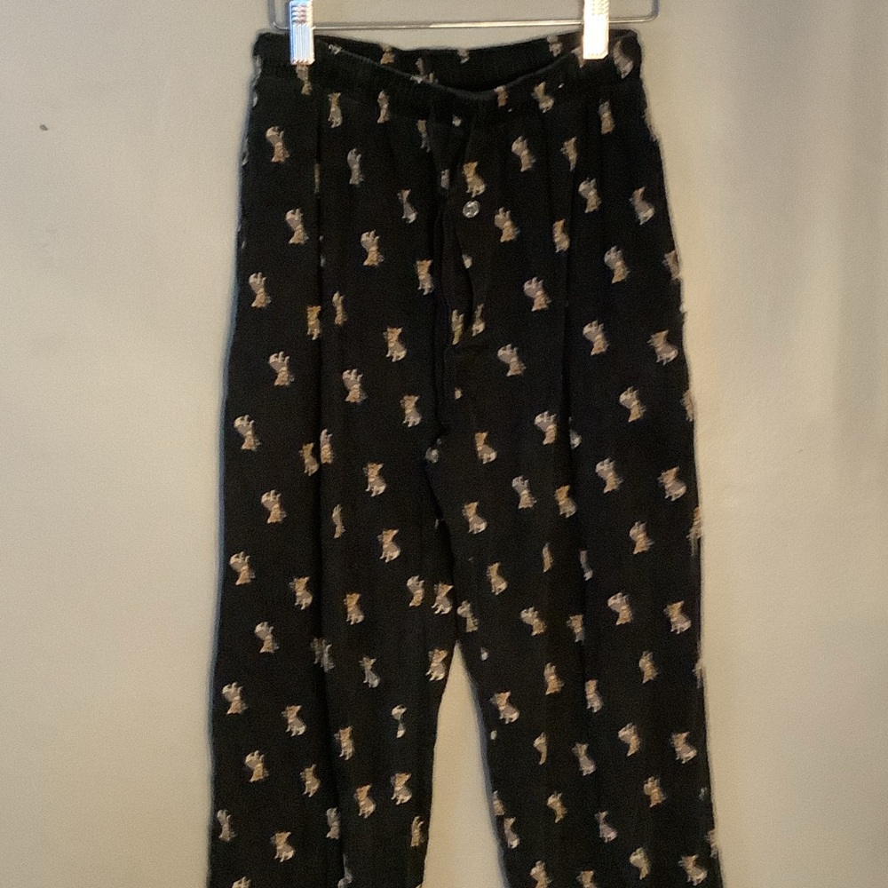 Black Patterned Men's Sweatpants